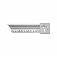 C 128 (2,00 м) (U) Карниз с орнаментом из полиуретана Fabello Decor - Плинтус потолочный