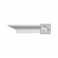 P 136 (2,00 м) (U) Карниз с гладким профилем из полиуретана Fabello Decor - Плинтус потолочный