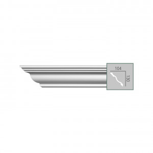 P 2006 (2,00 м) (U) Карниз с гладким профилем из полиуретана Fabello Decor - Плинтус потолочный