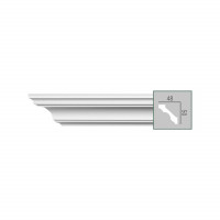 P 222 (2,00 м) (U) Карниз с гладким профилем из полиуретана Fabello Decor - Плинтус потолочный