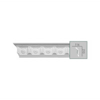 C 101 (2,00 м) (U) Карниз с орнаментом из полиуретана Fabello Decor - Плинтус потолочный