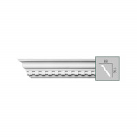 C 233 (2,00 м) (U) Карниз с орнаментом из полиуретана Fabello Decor - Плинтус потолочный