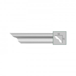 P 205 (2,00 м) (U) Карниз с гладким профилем из полиуретана Fabello Decor - Плинтус потолочный