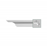 P 2057 (2,00 м) (U) Карниз с гладким профилем из полиуретана Fabello Decor - Плинтус потолочный