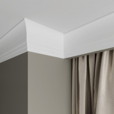 Карниз из массива дерева Ultrawood арт. CR 0026 W (2440 х 87 х 18) - Плинтус потолочный