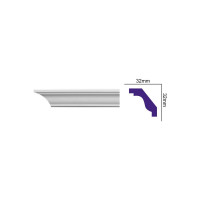 K 230 (2,00 м) (U) Карниз с гладким профилем
