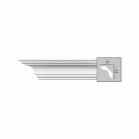 P 210 (2,00 м) (U) Карниз с гладким профилем из полиуретана Fabello Decor - Плинтус потолочный