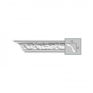 C 173 (2,00 м) (U) Карниз с орнаментом из полиуретана Fabello Decor - Плинтус потолочный
