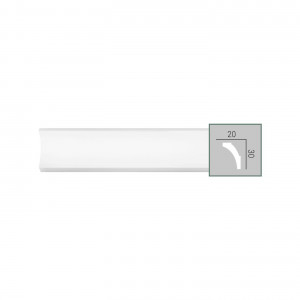 P 2119 (2,00 м) (U) Карниз с гладким профилем из полиуретана Fabello Decor - Плинтус потолочный