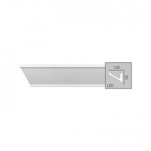 P 884 (2,00 м) (U) Карниз с гладким профилем из полиуретана Fabello Decor - Плинтус потолочный