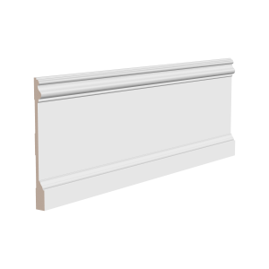 Плинтус напольный из ЛДФ белый Ultrawood арт. Base 5800 p (2000 x 230 x 20 мм.)