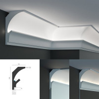 Tesori KD 202 - угловой потолочный карниз для подсветки