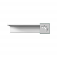 P 888 (2,00 м) (U) Карниз с гладким профилем из полиуретана Fabello Decor - Плинтус потолочный