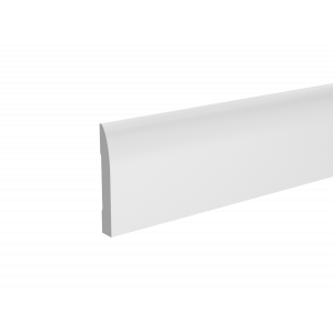Плинтус напольный из ЛДФ белый Ultrawood арт. Base 0017 p (2000 x 100 x 14 мм.)