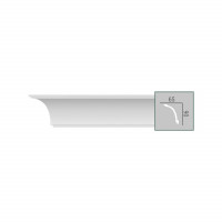 P 893 (2,00 м) (U) Карниз с гладким профилем из полиуретана Fabello Decor - Плинтус потолочный
