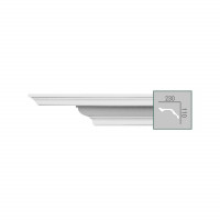 P 132 (2,00 м) (U) Карниз с гладким профилем из полиуретана Fabello Decor - Плинтус потолочный