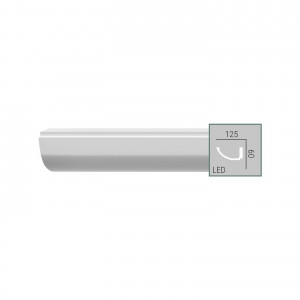 P 883 (2,00 м) (U) Карниз с гладким профилем из полиуретана Fabello Decor - Плинтус потолочный