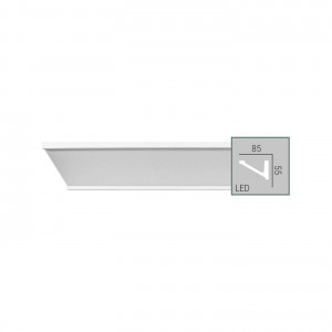 P 881 (2,00 м) (U) Карниз с гладким профилем из полиуретана Fabello Decor - Плинтус потолочный