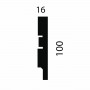 Плинтус AP75 под покраску, белый, 100x16x2400 мм, МДФ 