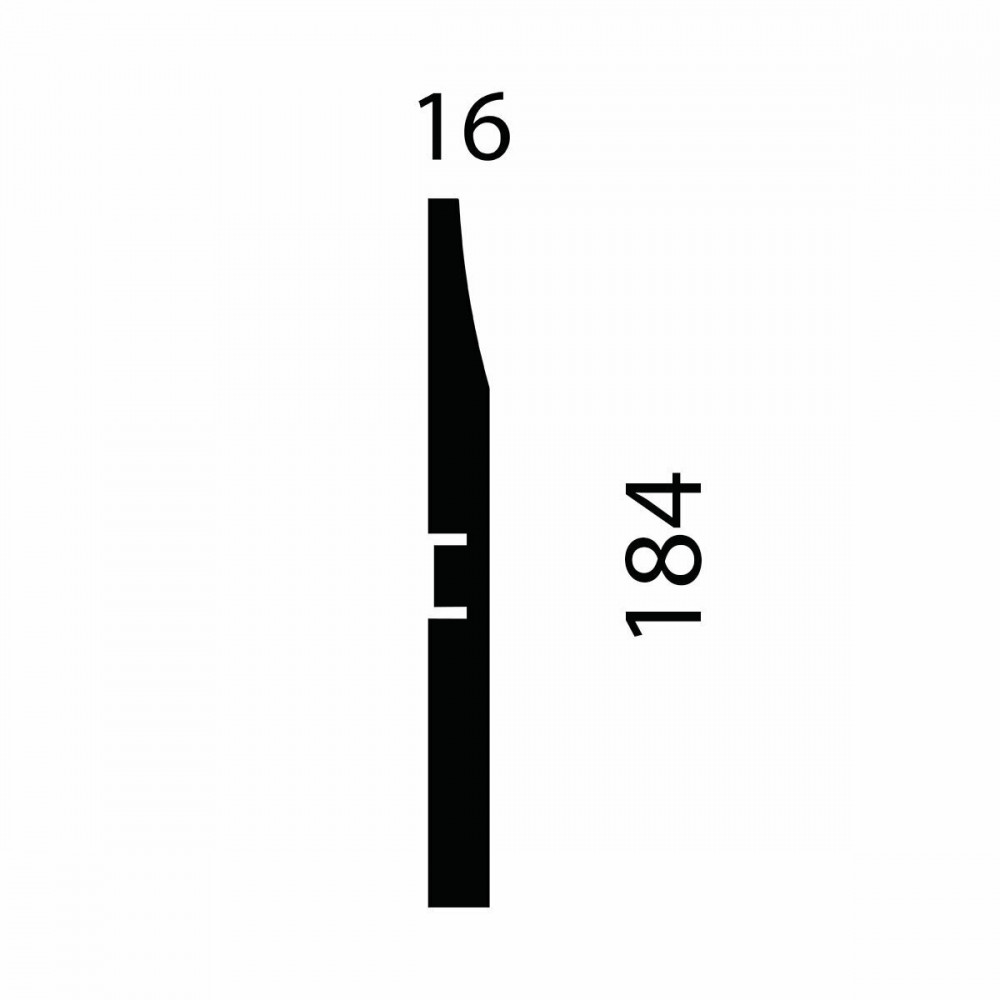 Плинтус AP25 под покраску, белый, 184x16x2400 мм, МДФ 