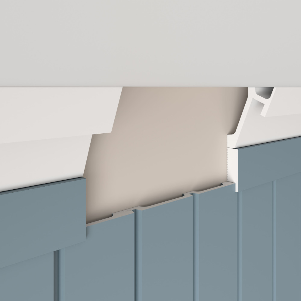 KX052 Карниз из экополимера Cosca 72х65x2000 - Плинтус потолочный под подсветку