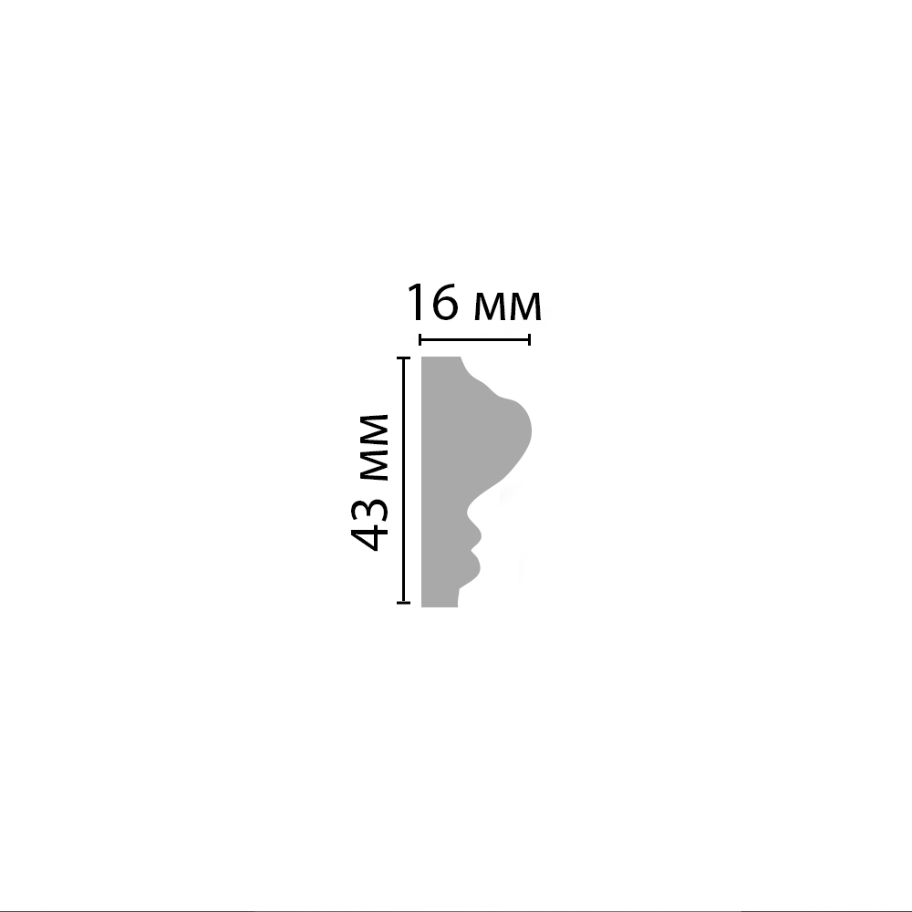 Молдинг гладкий DECOMASTER A030 (43*16*2000мм)