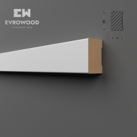 Декоративная рейка из МДФ R 010 окрашенная белая Evrowood