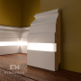 PN 090 LED Плинтус из МДФ под светодиодную подсветку напольный Evrowood окрашенный белый
