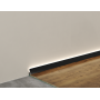 Микроплинтус Laconistiq Light (под подсветку) Черный анодированный 25х16х5х2450мм, 7 зажимов в комплекте