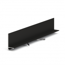 Микроплинтус LACONISTIQ L MAX угловой Черный матовый RAL9005 (35,6х16,2х4,9х2450мм) 7 зажимов в компл.