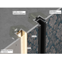 Теневая рейка LACONISTIQ LIGHT mini, под подсветку для обоев, панелей, керамог., Черная анодированная, размер (14*13*3000мм).вставка FLEX в комплекте